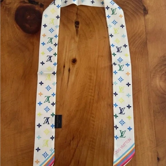 Louis Vuitton Black Multicolor Monogram Scarf - Picture 5 of 6